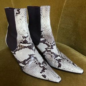 Donald J. Pliner snake kitten heel boots